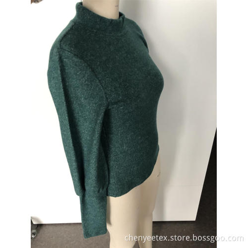 Semi - turtleneck sweater with long sleeves